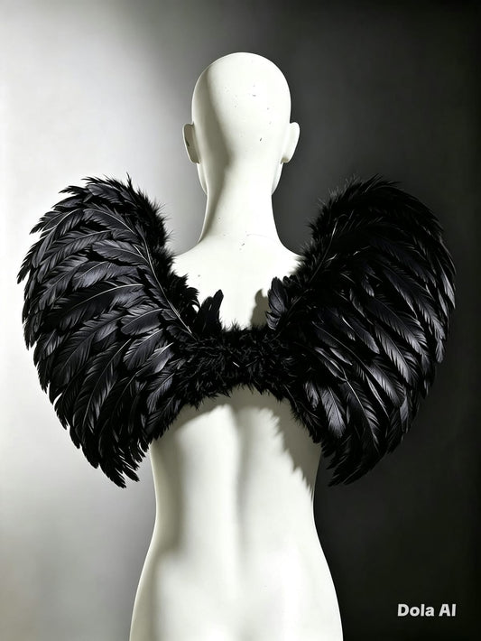 Alas plumas de color negro sencilla