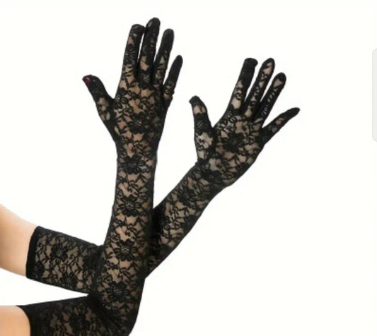 Guantes encaje negro
