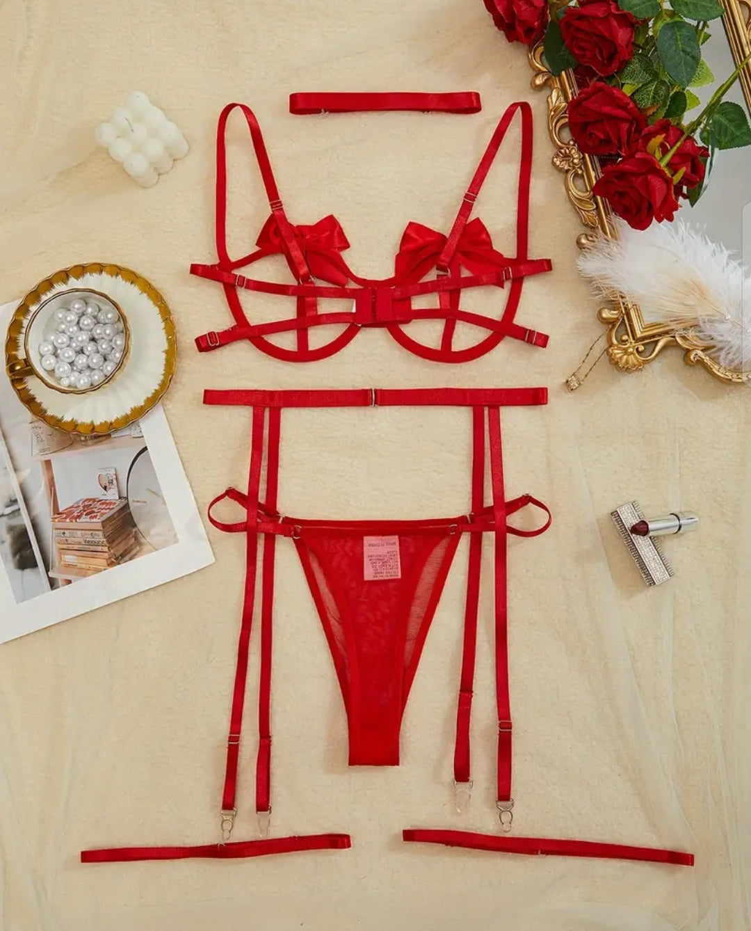 Lencería roja talla s