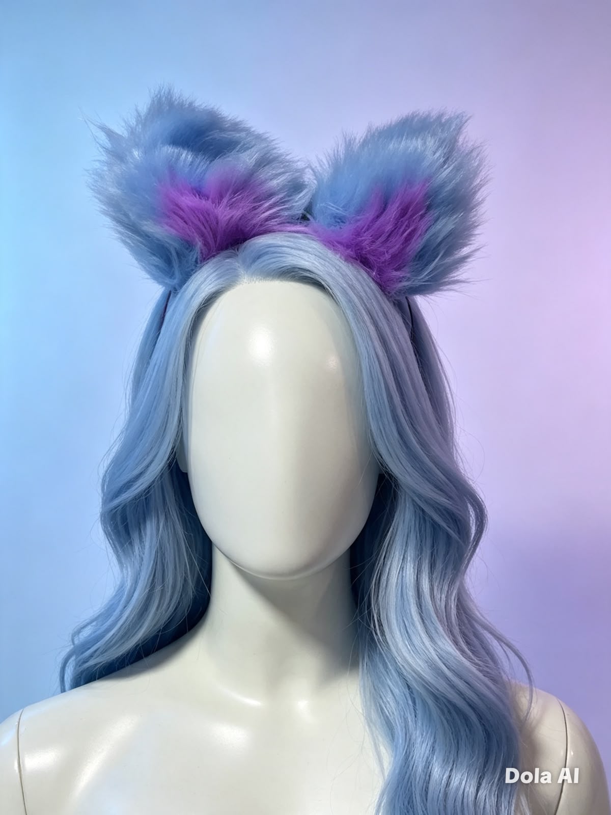 Diadema coneja azul con morado ref D 81